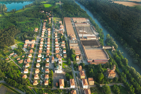 Villaggio Crespi d'Adda in Adda Nord Nature Park, Lombardy