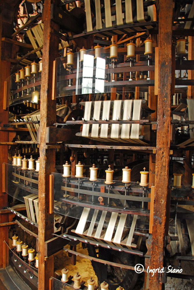 Restored large twisting machine in the Silk Museum in Abbadia Lariana on Lake Como