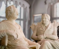 Sculptures by Heinrich Mylius + J. W. von Goethe at Villa Mylius Vigoni on Lake Como