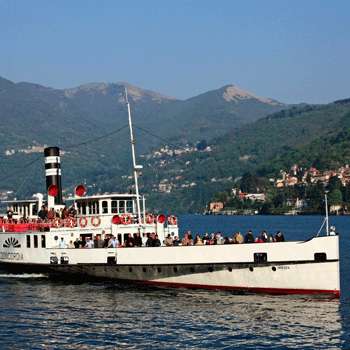 Cruise with historic paddle steamer Concordia on Lake Como