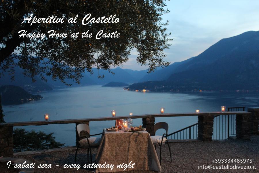 Happy Hour Castello di Vezio hoch über Varenna am Comer See